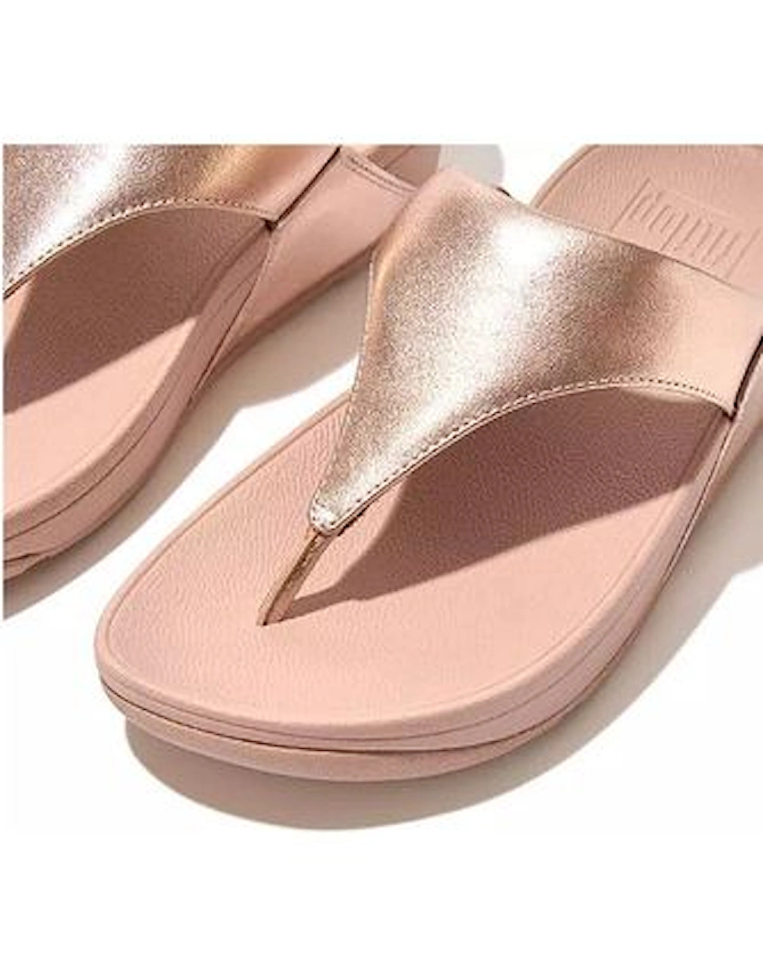Lulu Leather Toe Post in Rose Gold, 2 of 1