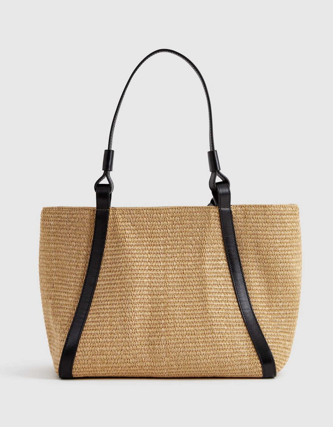 Raffia Leather Strap Tote Bag, 2 of 1