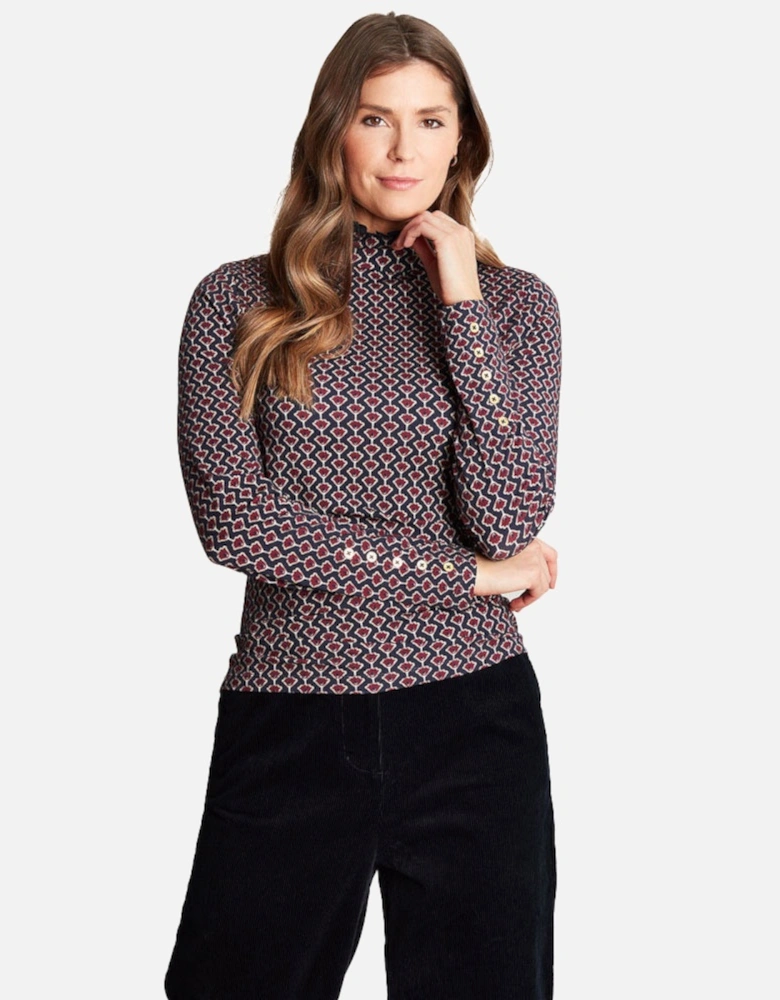 Womens Amy Roll Neck Long Sleeve Top