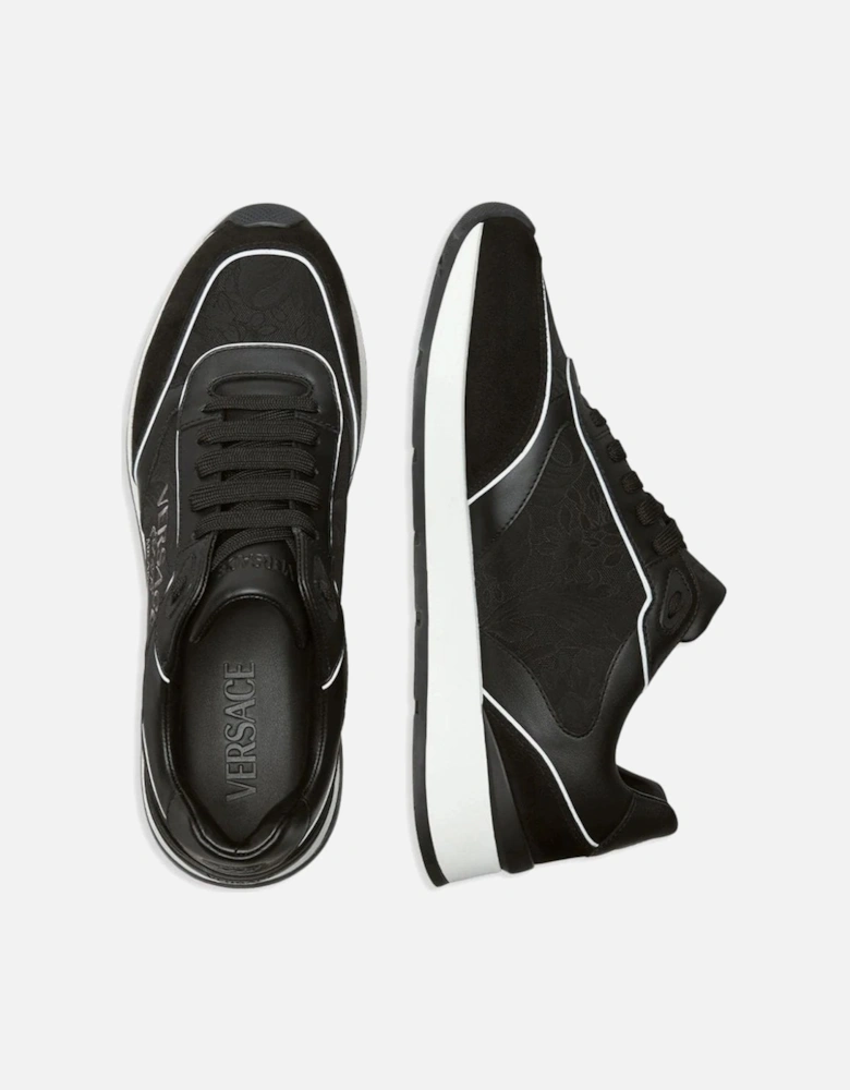 Leather Mix Sneakers Black