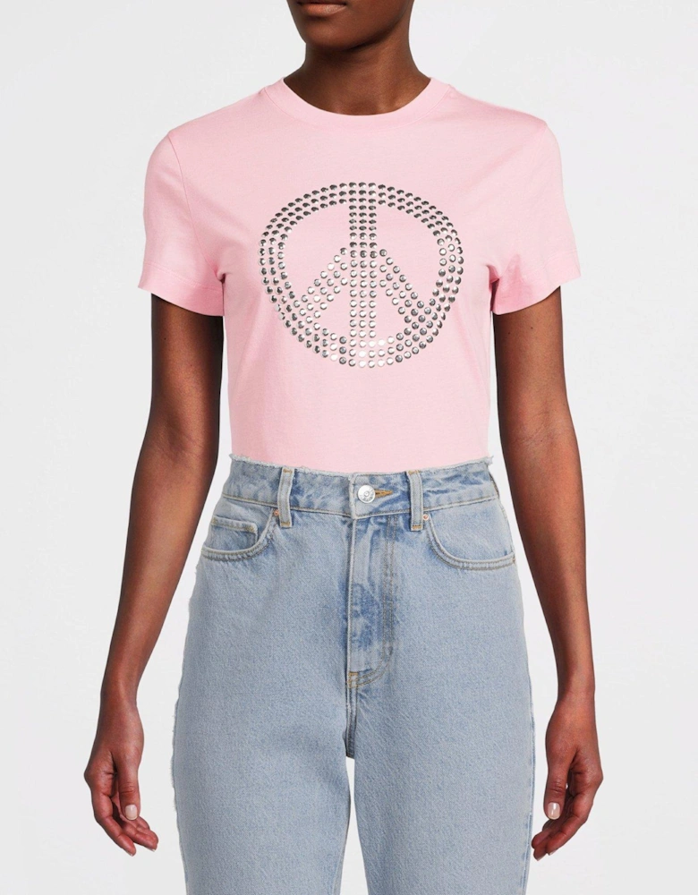 Sparkly Peace Logo T-shirt - Pink