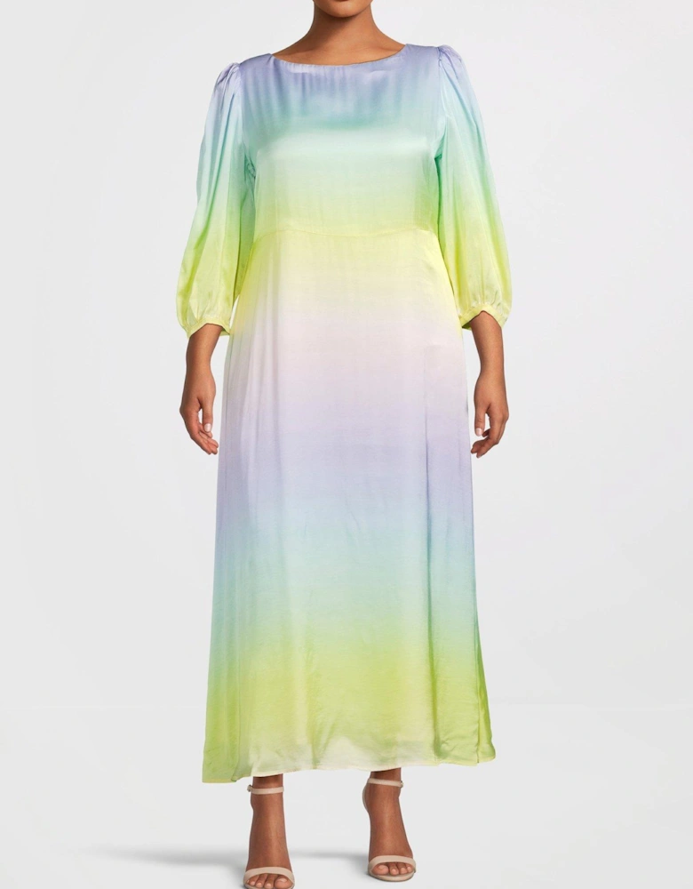 Lara Ombre Midi Dress - Pastel Ombre