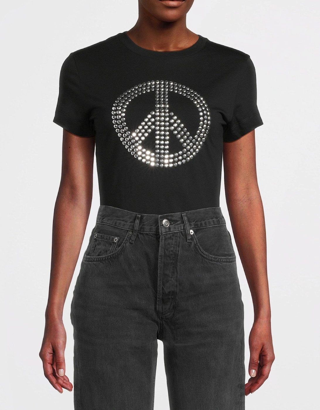 Sparkly Peace Logo T-shirt - Black, 6 of 5