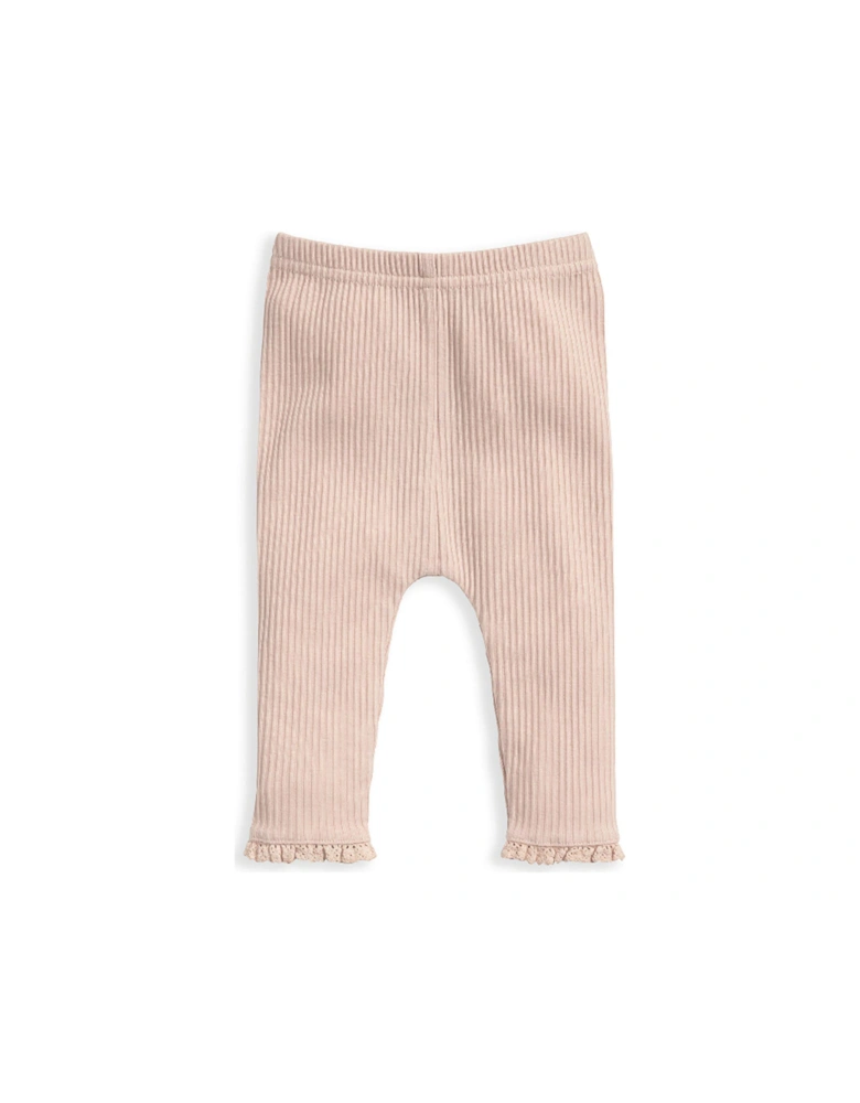 Baby Girls Rib Leggings - Pink