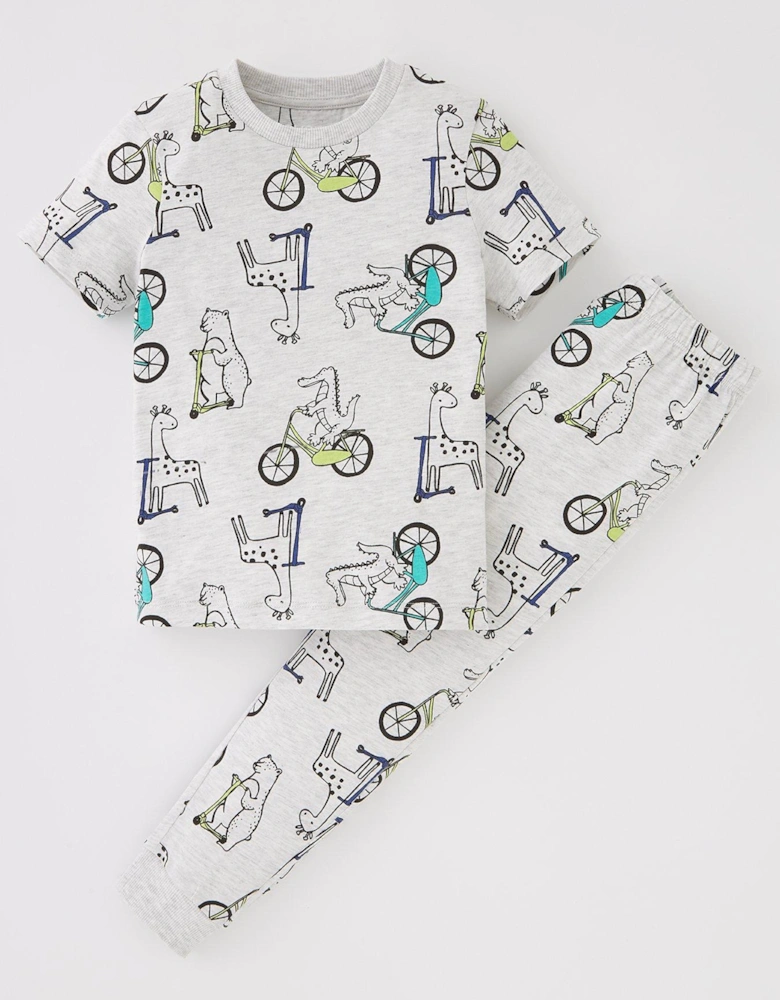 Boys Short Sleeve Animal Bicycle Pyjama - Multi