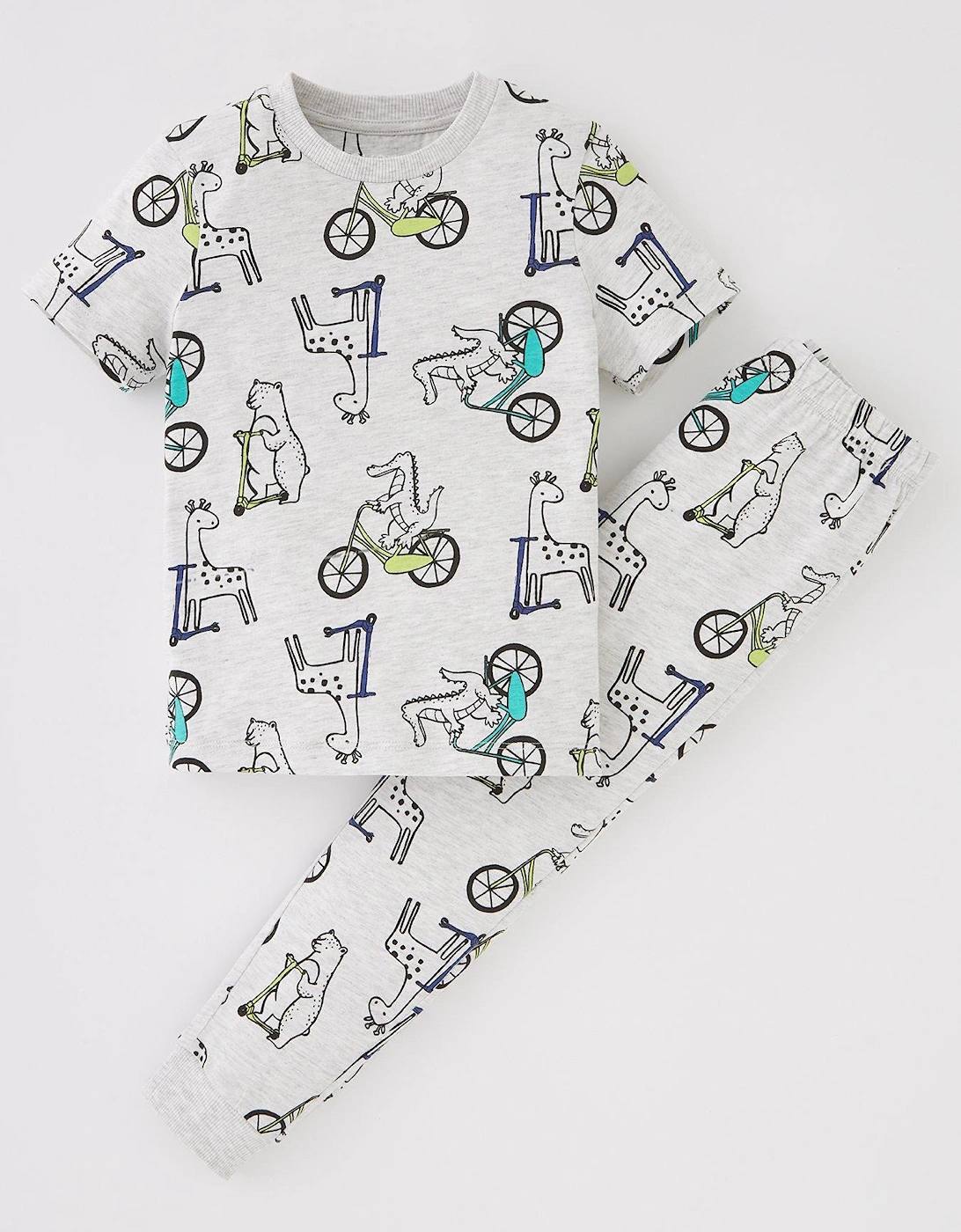 Boys Short Sleeve Animal Bicycle Pyjama - Multi, 2 of 1