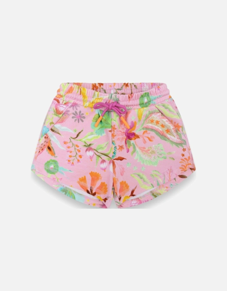 Pink Floral ‘Phase’ Sweat Shorts