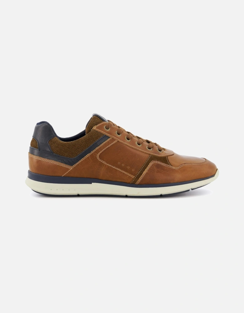 Mens Trended - Leather Lace-Up Trainers