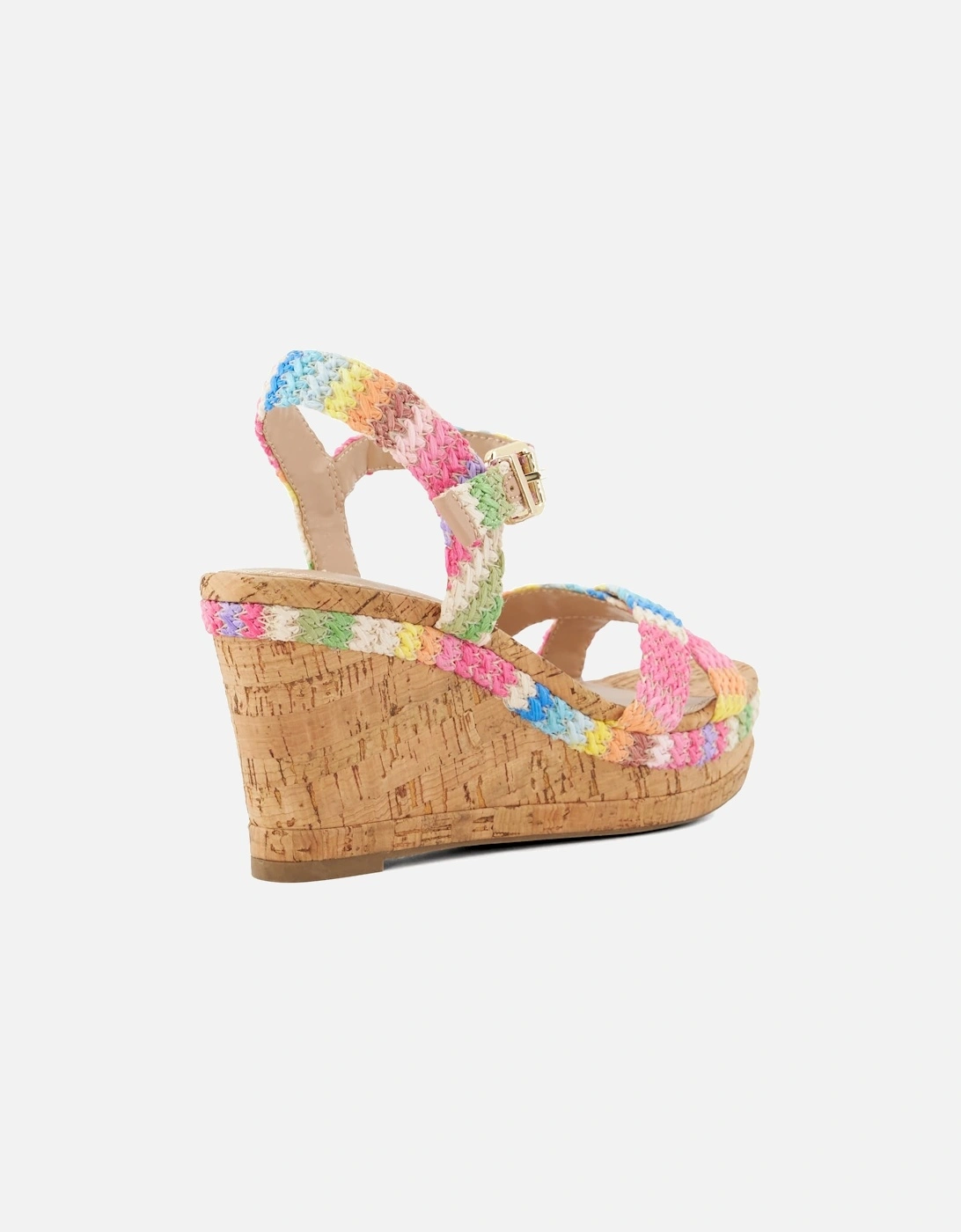 Ladies Kelisa - Braided-Cross-Strap Cork-Wedge Sandals