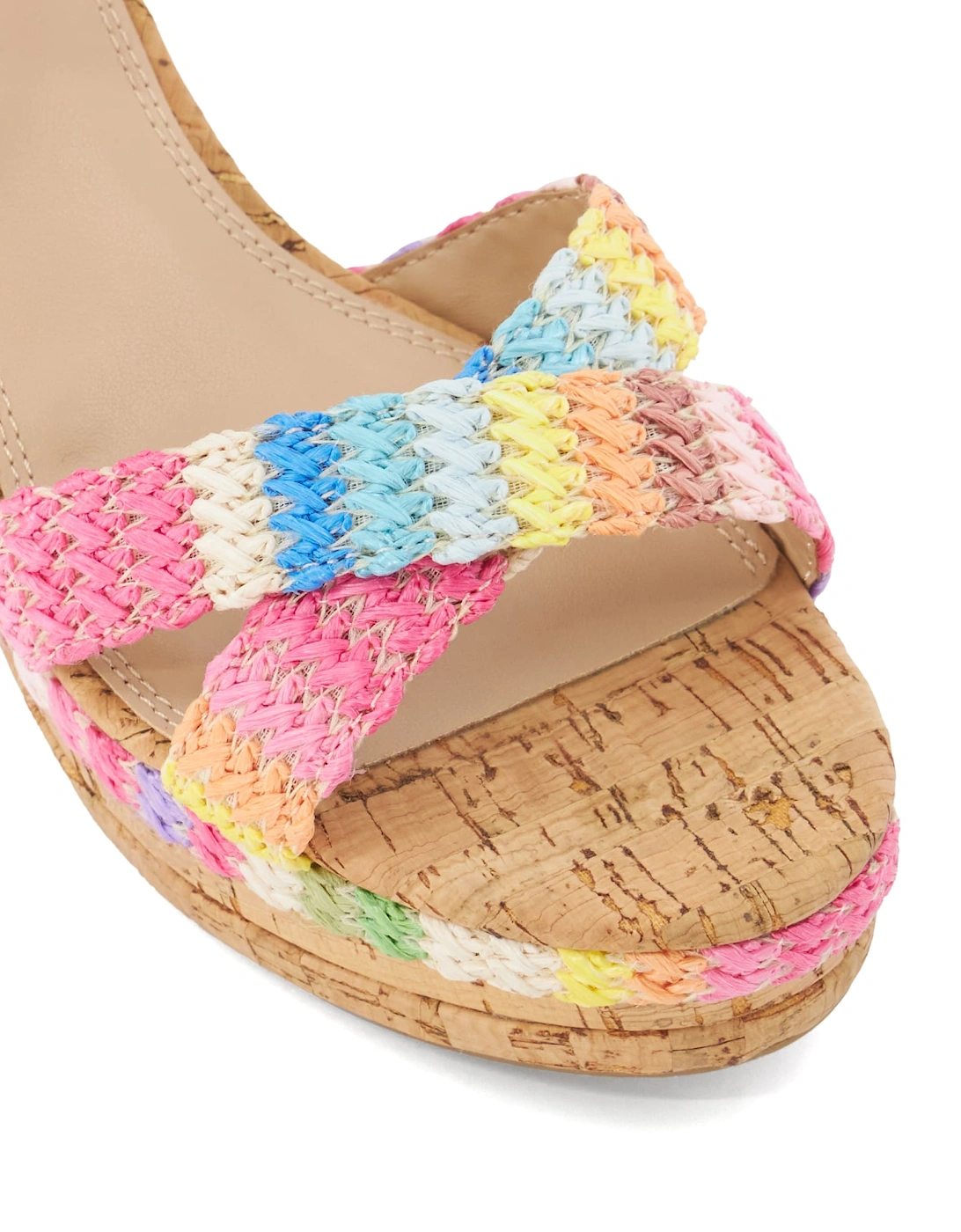 Ladies Kelisa - Braided-Cross-Strap Cork-Wedge Sandals