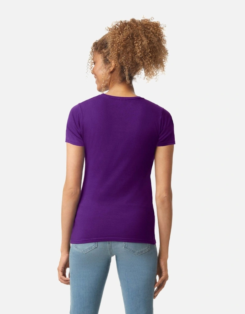 Womens/Ladies Softstyle Plain Ringspun Cotton Fitted T-Shirt