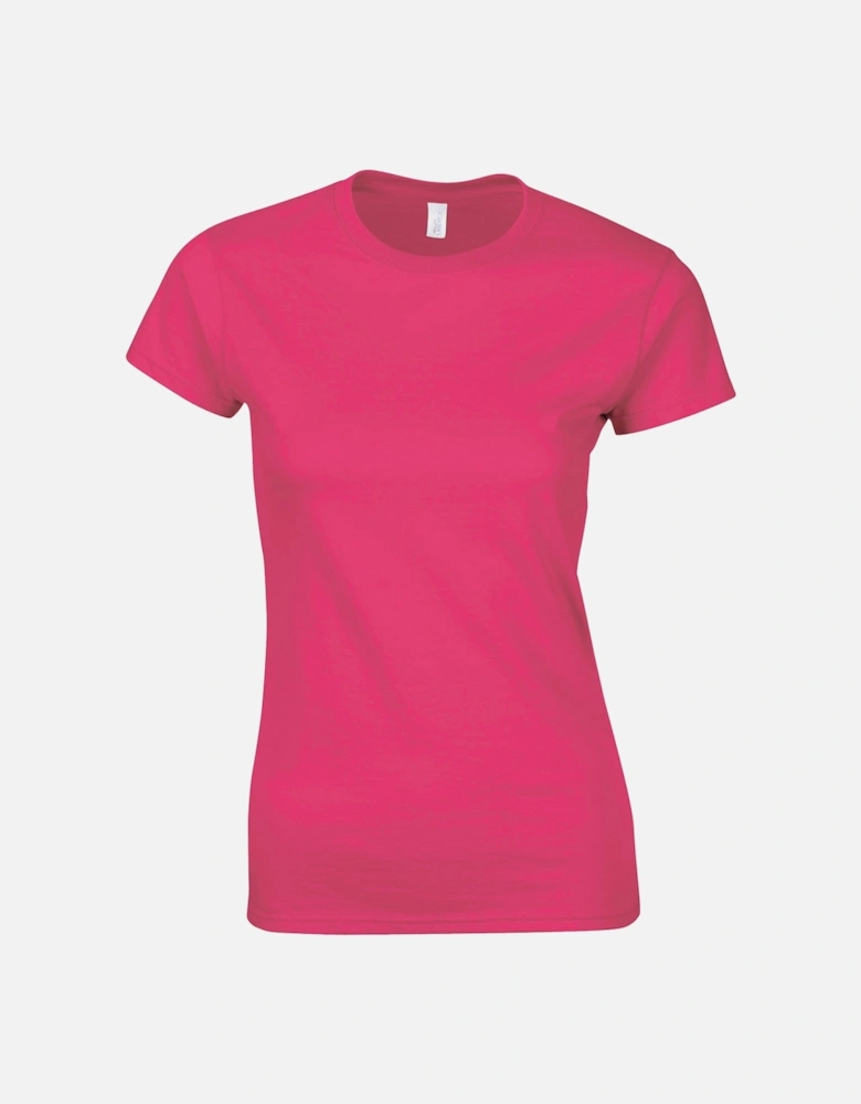Womens/Ladies Softstyle Plain Ringspun Cotton Fitted T-Shirt