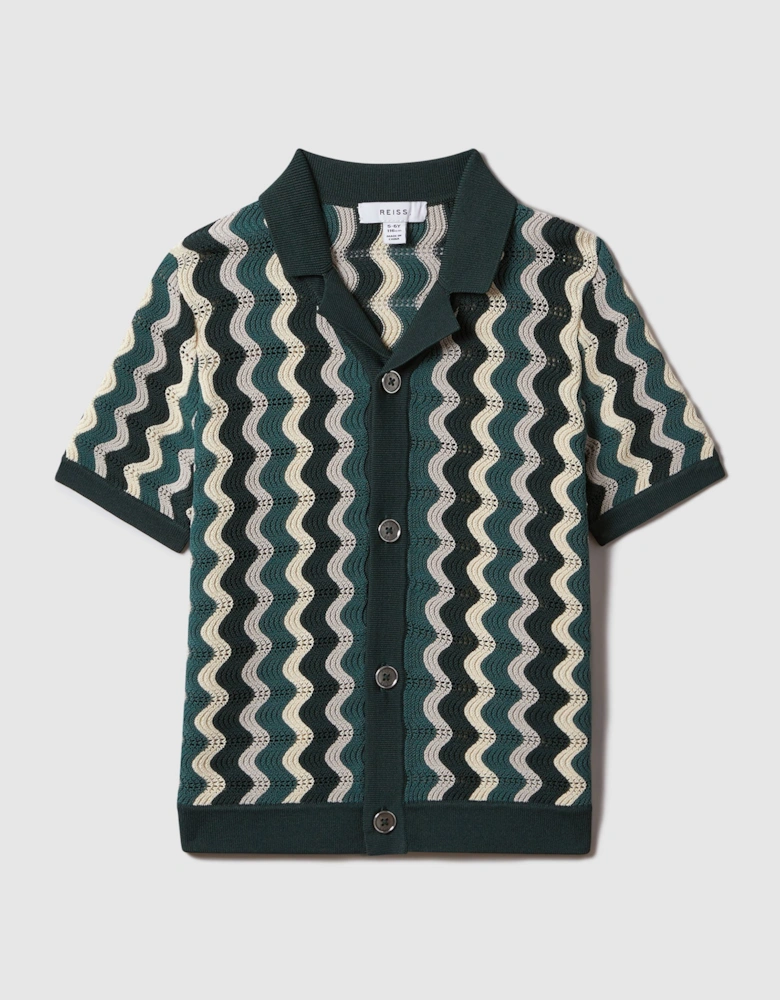 Knitted Cuban Collar Shirt