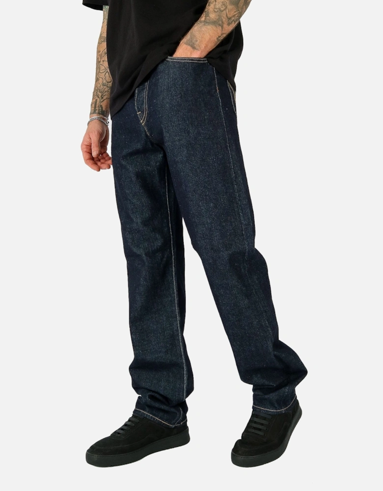 Loose Straight Stretch Dark Wash Jean