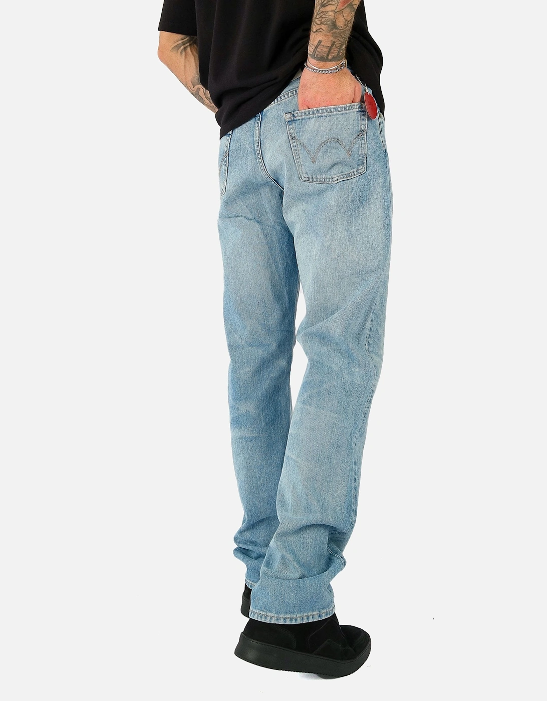 Loose Straight Light Wash Stretch Jean, 5 of 4