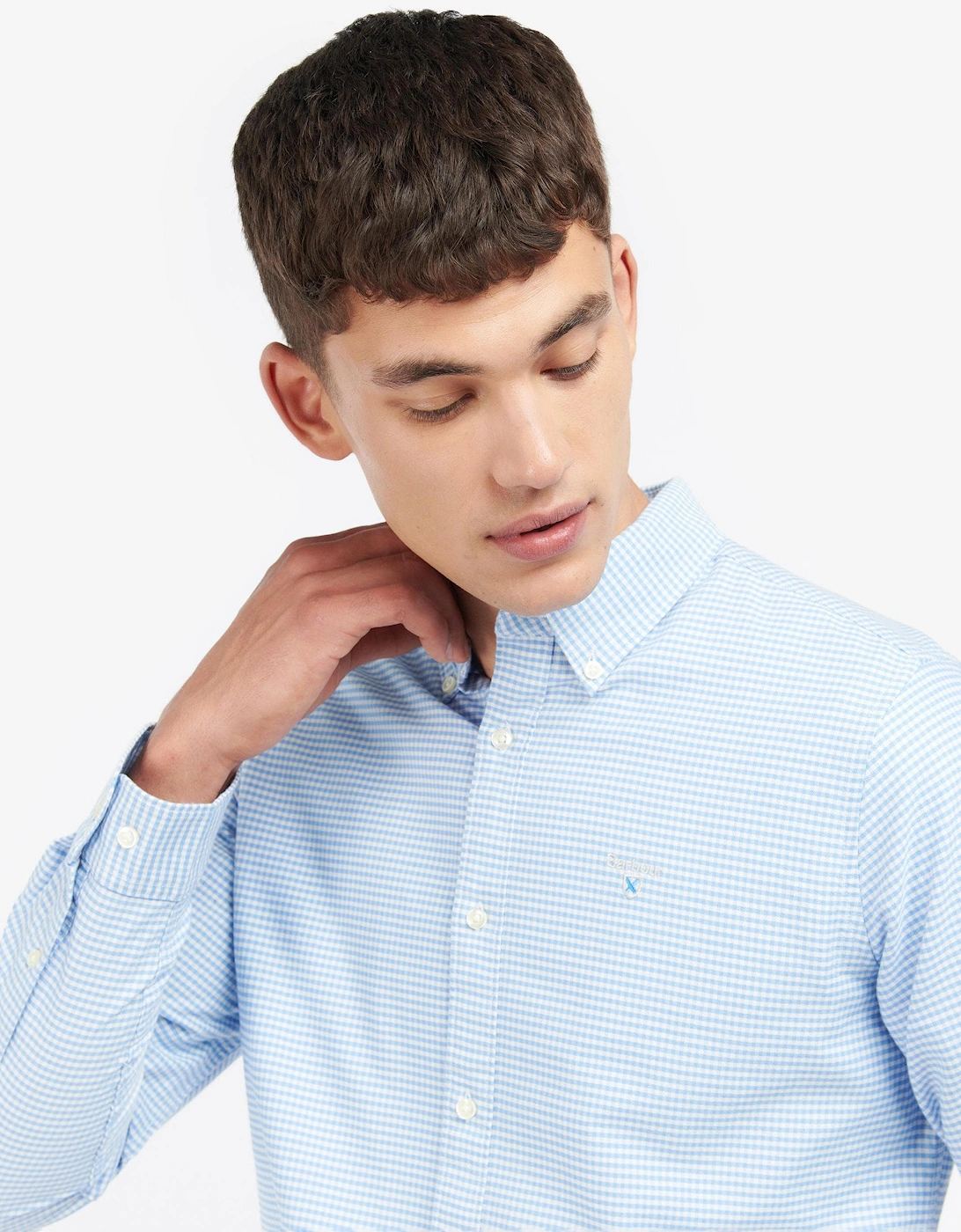 Gingham Oxtown Mens Long Sleeve Tailored Shirt