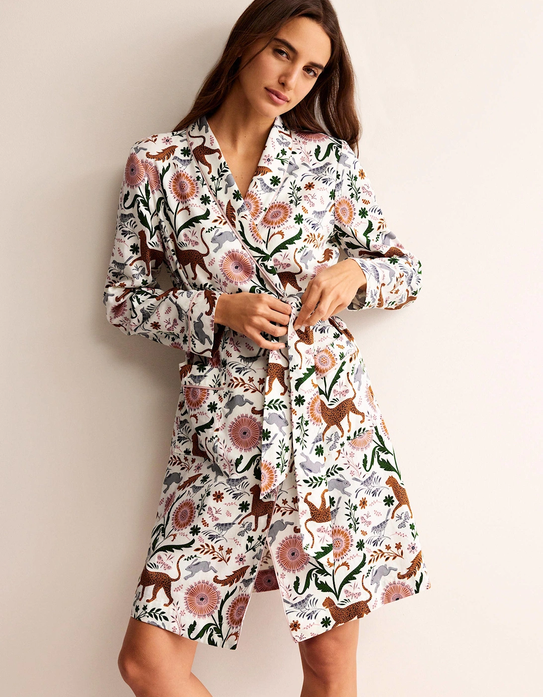 Cotton-Sateen Dressing Gown