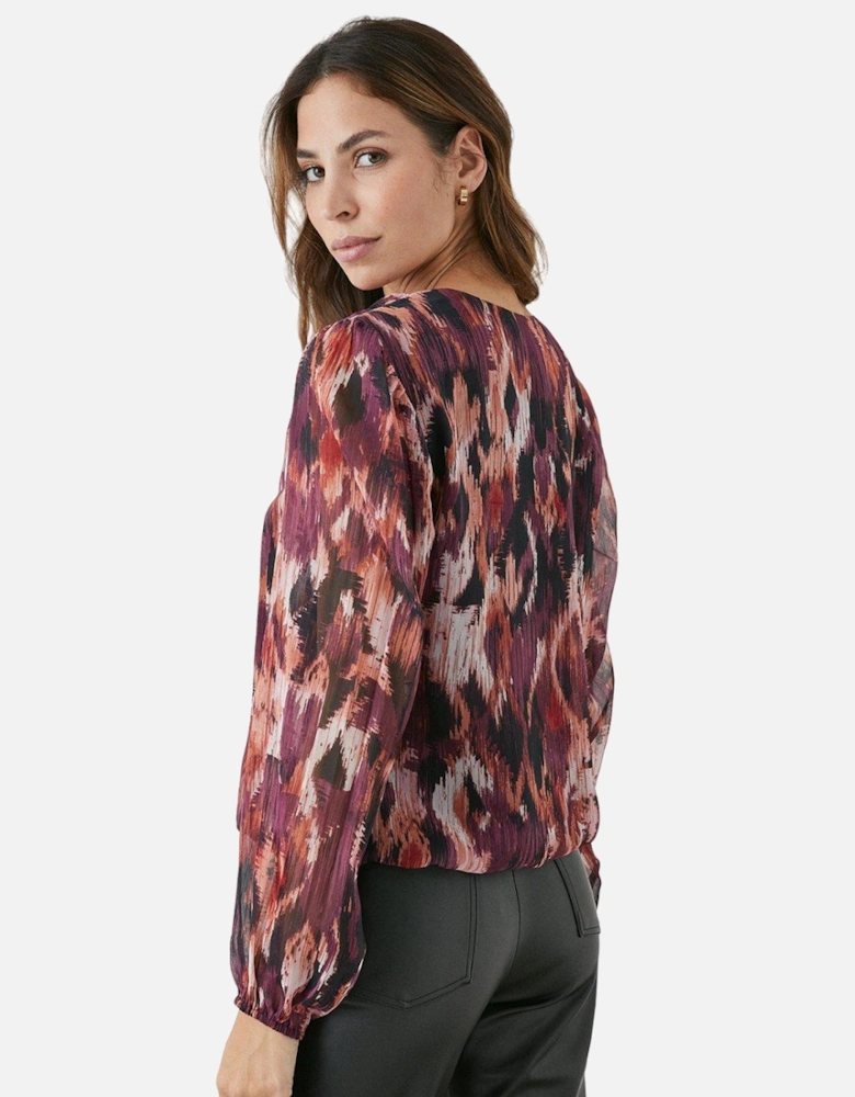 Womens/Ladies Abstract Wrap Top