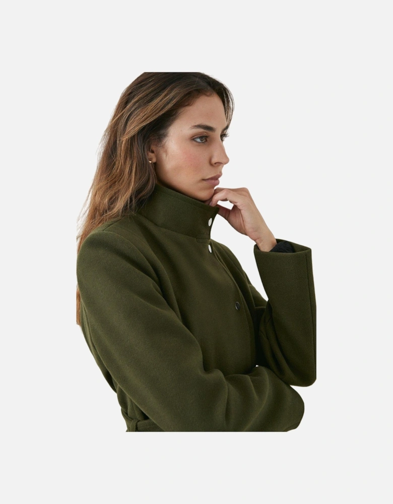 Womens/Ladies Belted Funnel Neck Coat