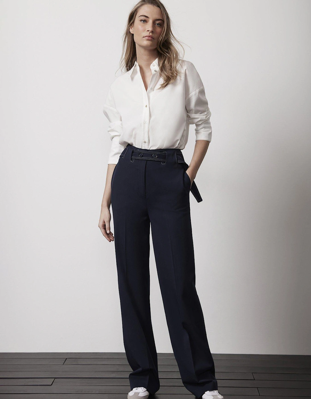 Contrast Belted Formal Trouser, 2 of 1