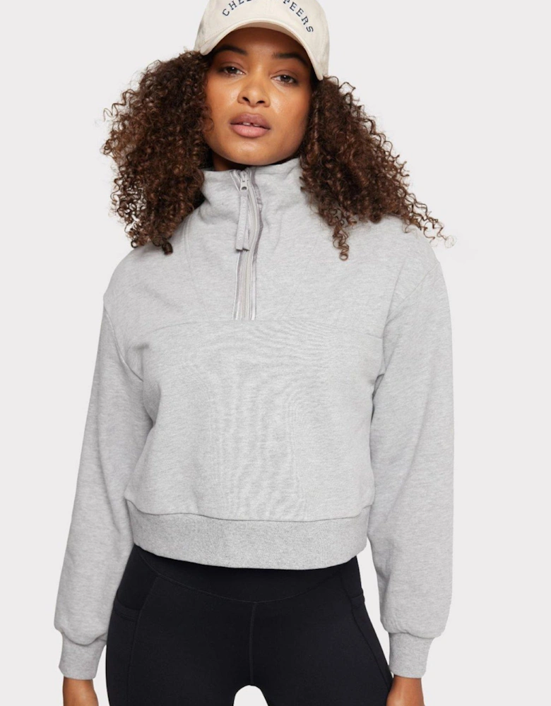 Panelled 1/4 Zip Sweatshirt - Grey