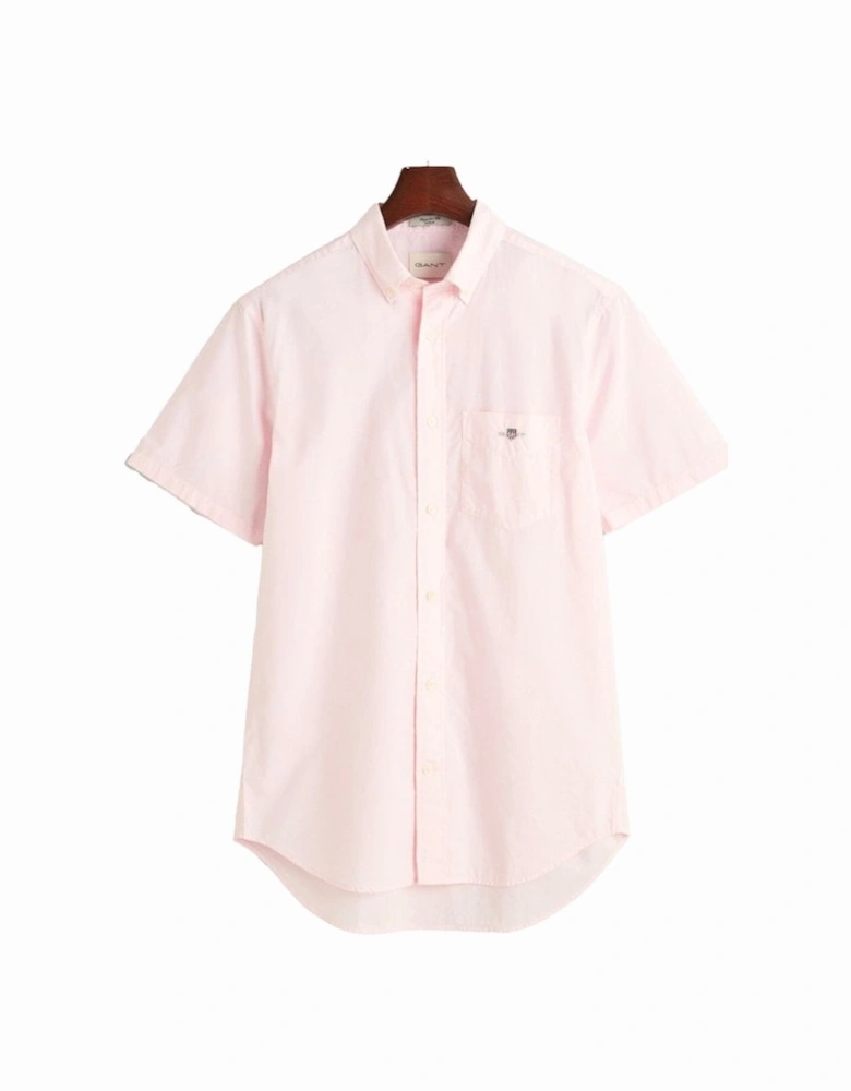 Regular Short Sleeve Poplin Shirt Light Pink