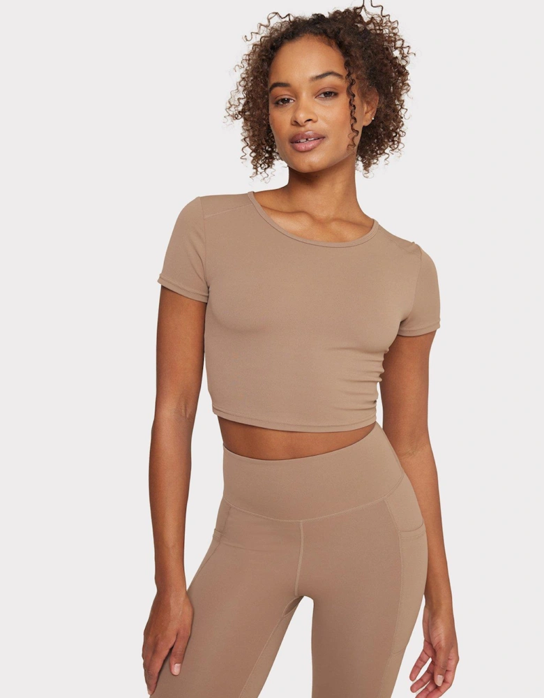 Cropped T-Shirt - Beige