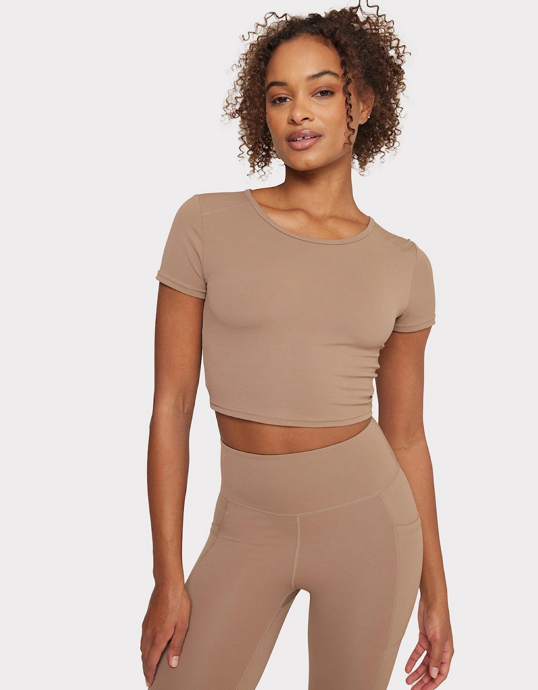 Cropped T-Shirt - Beige, 2 of 1