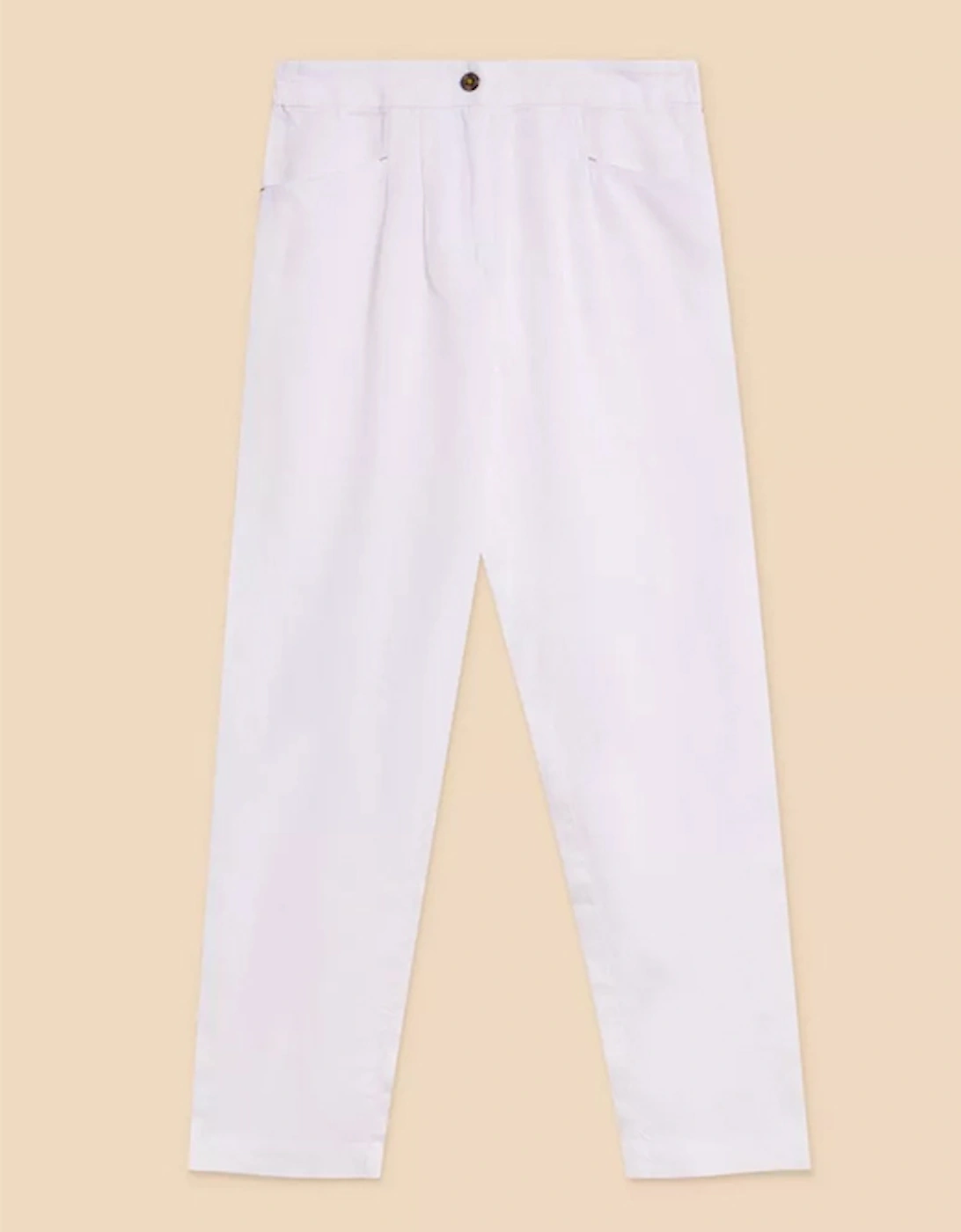 Petite Women's Rowena Linen Trouser Brilliant White