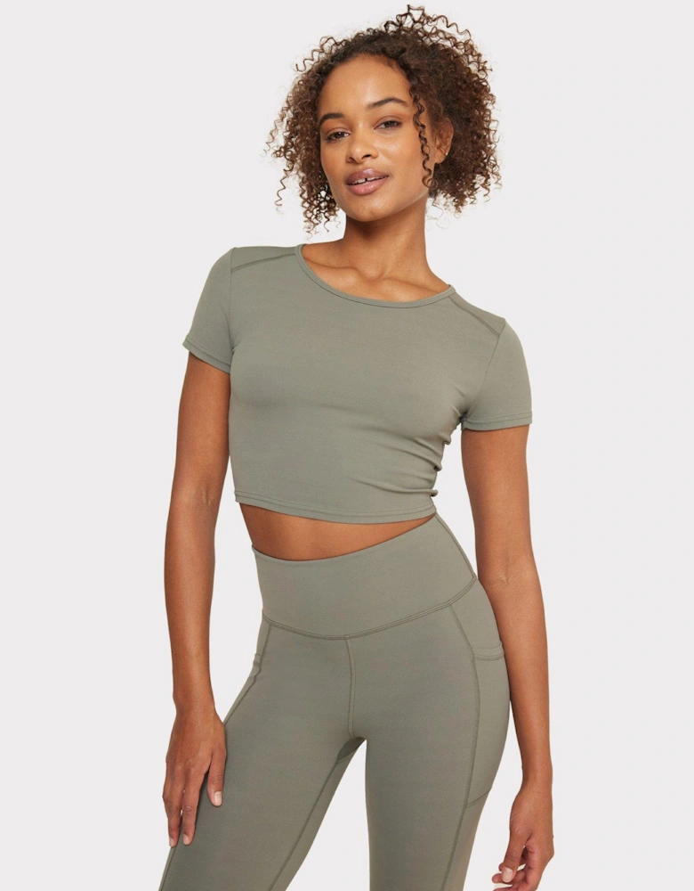 Cropped T-Shirt - Khaki