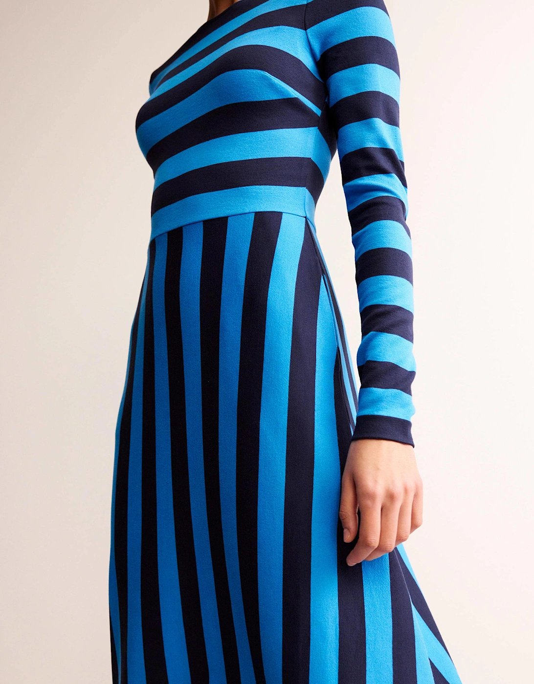 Stripe Jersey Midi Dress