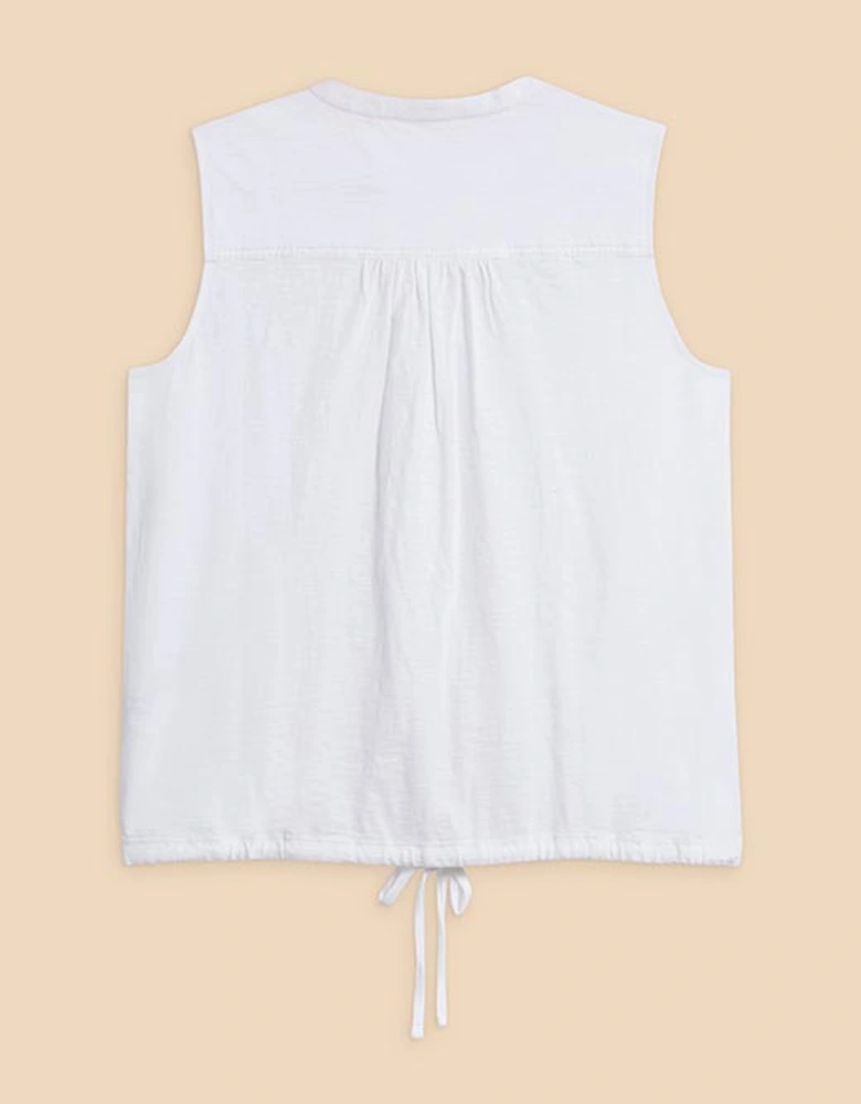 Women's Tulip Jersey Sleeveless Shirt Pale Ivory