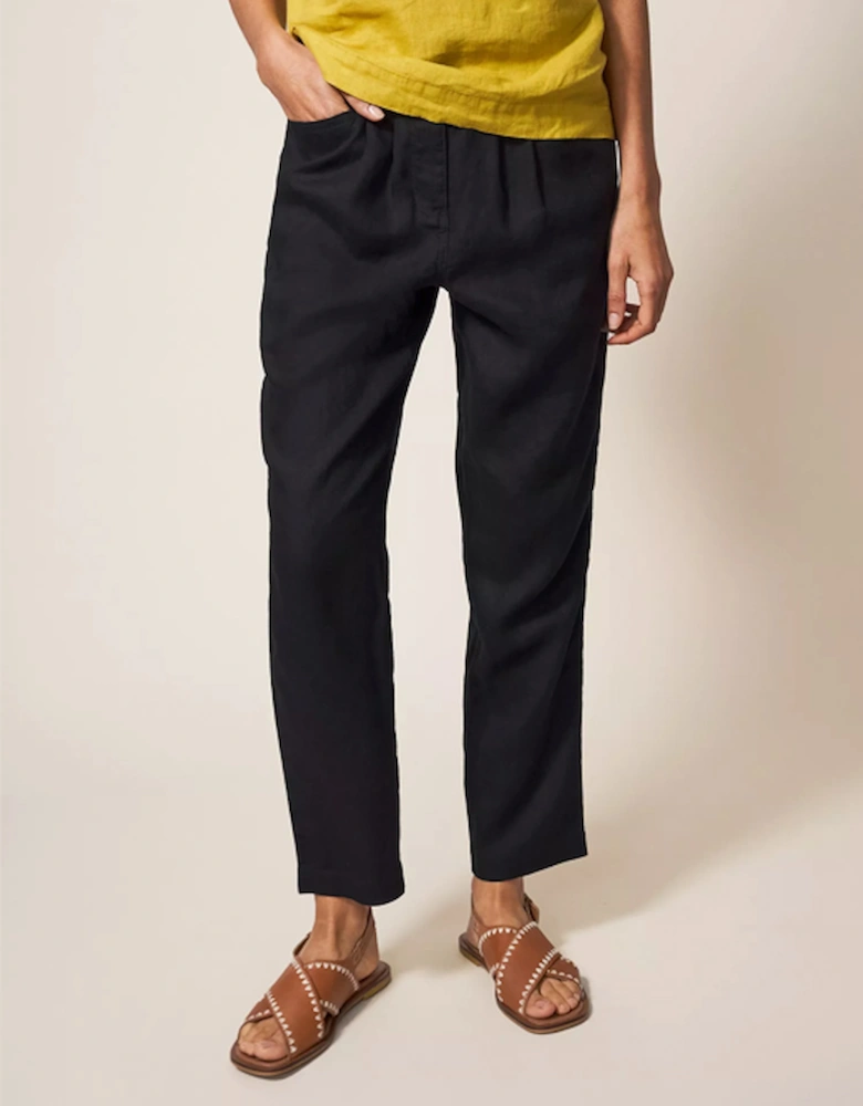 Women's Rowena Linen Trouser Pure Black