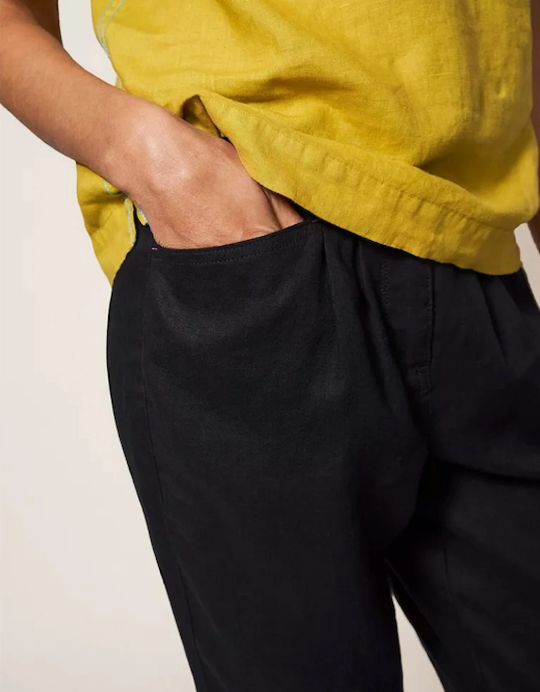 Women's Rowena Linen Trouser Pure Black