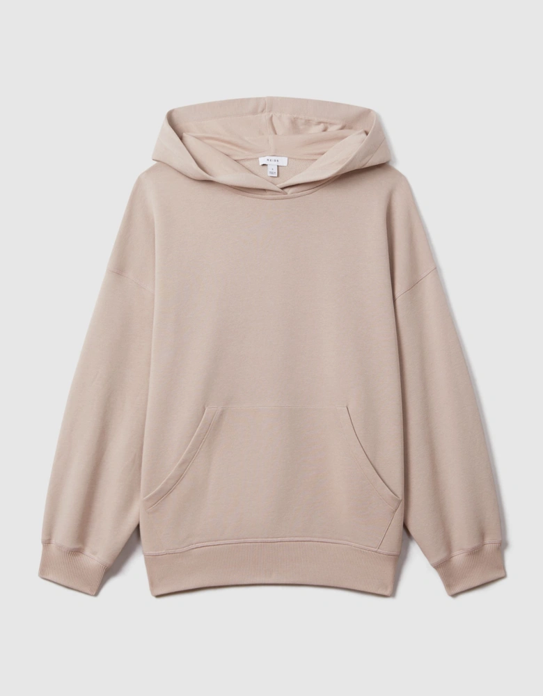 Cotton Blend Crew Neck Hoodie