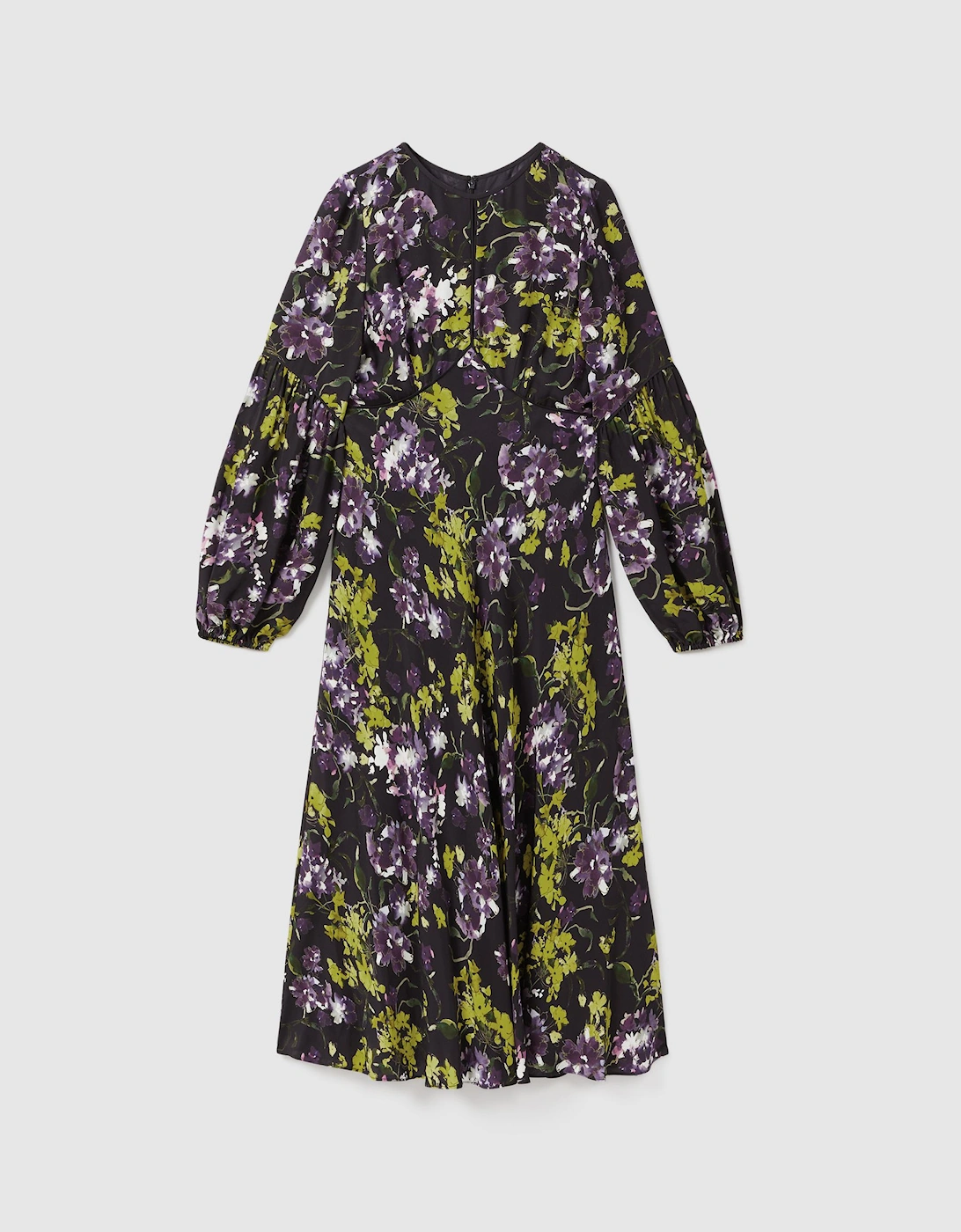 Florere Printed Blouson Sleeve Midi Dress, 2 of 1