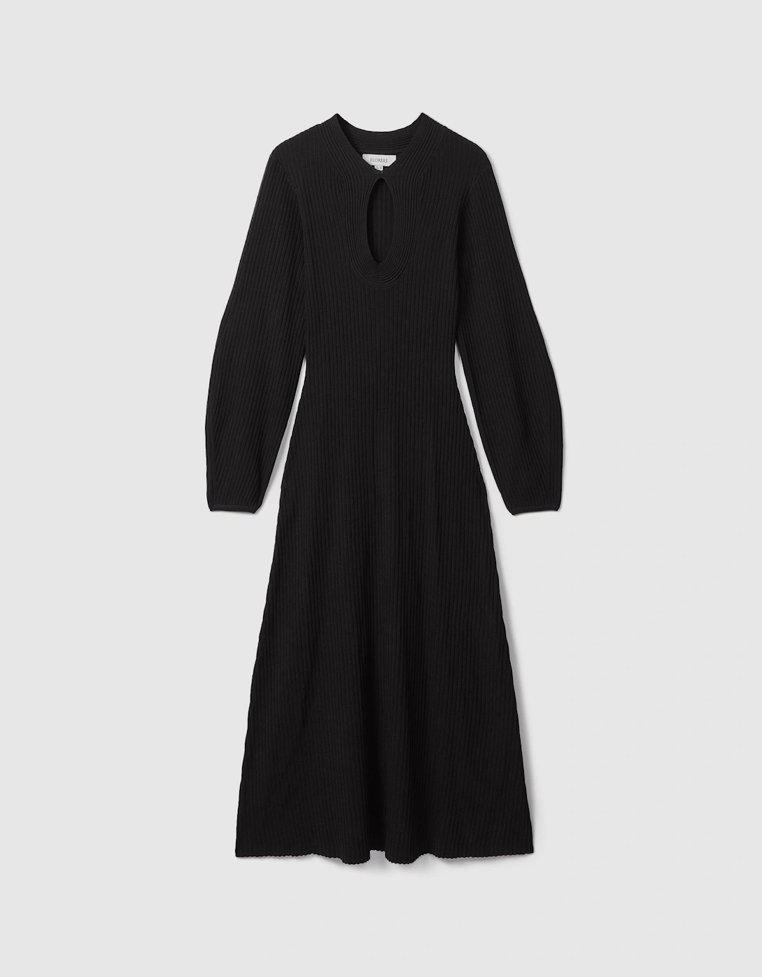 Florere Ribbed Blouson Sleeve Midi Dress, 2 of 1