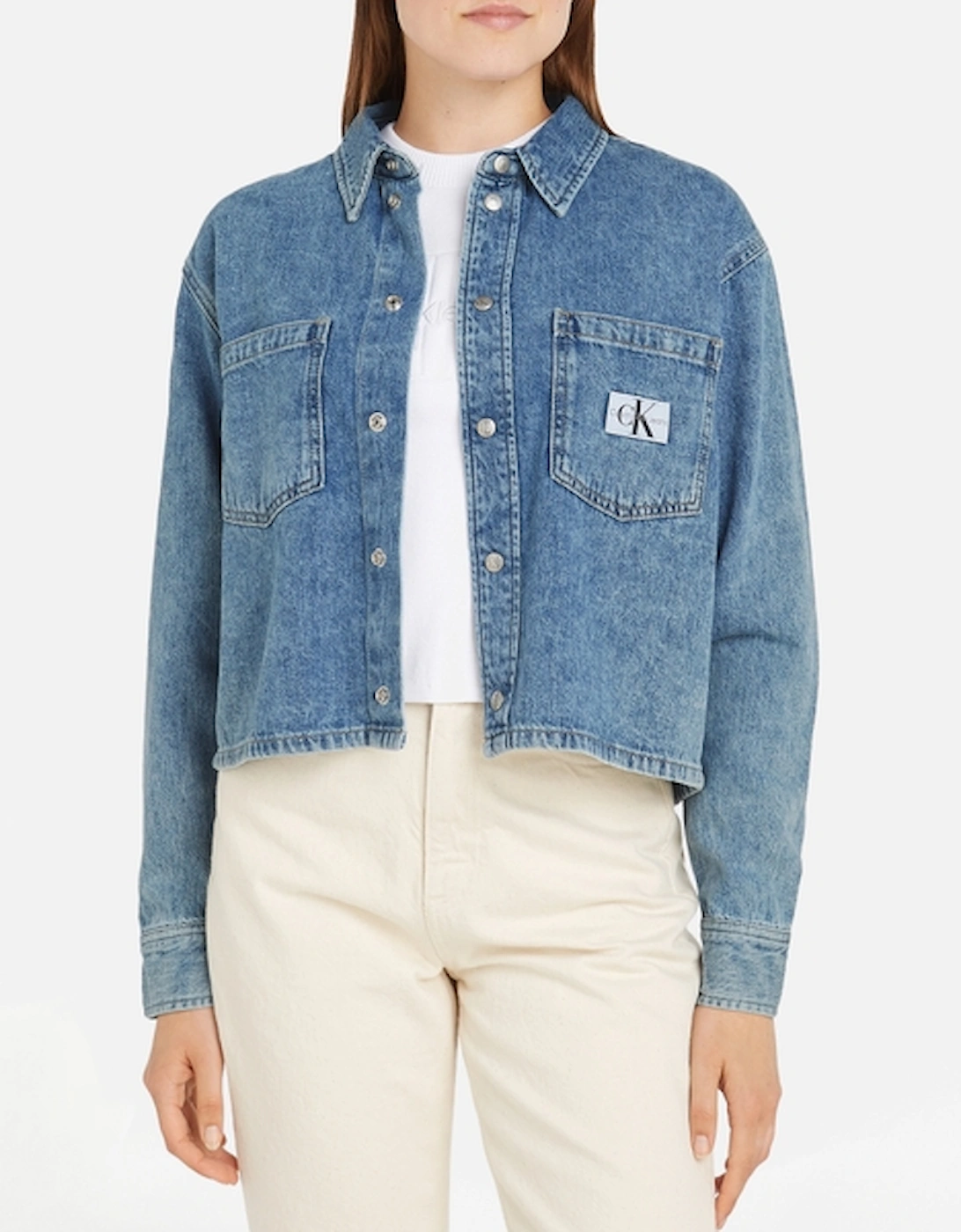 Jeans Cropped Dad Denim Shirt, 2 of 1