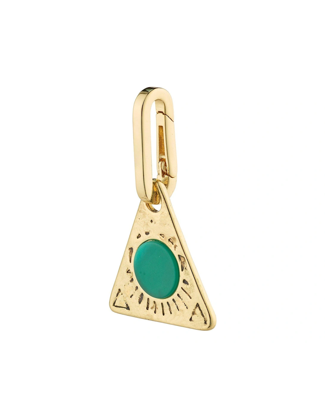 CHARM triangle pendant, green/gold-plated, 2 of 1