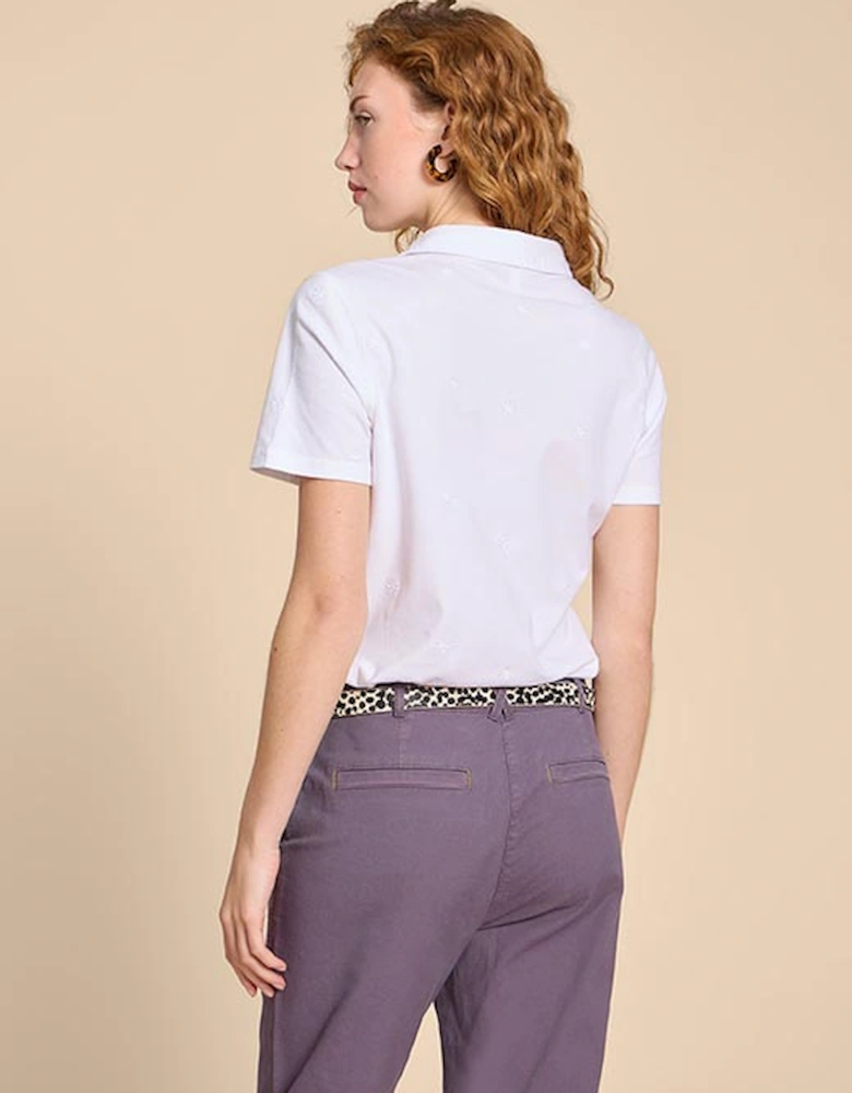 Women's Penny Pocket Embroidered Shirt Pale Ivory