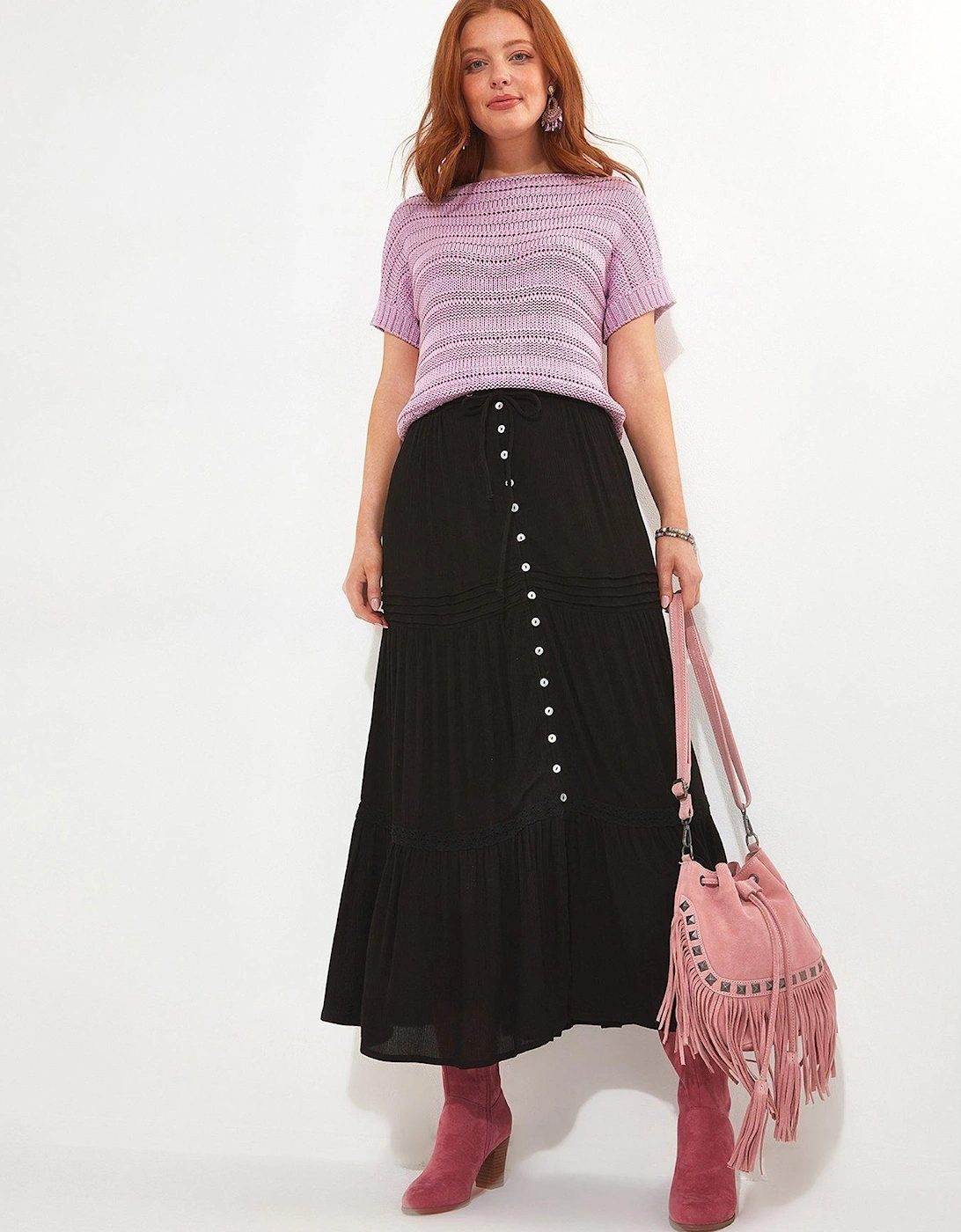Tiered Maxi Skirt - Black, 6 of 5