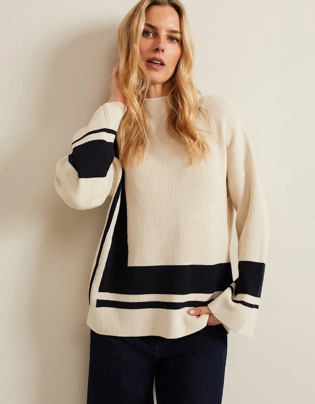 Kayleigh Chunky Boxy Striped Jumper, 2 of 1