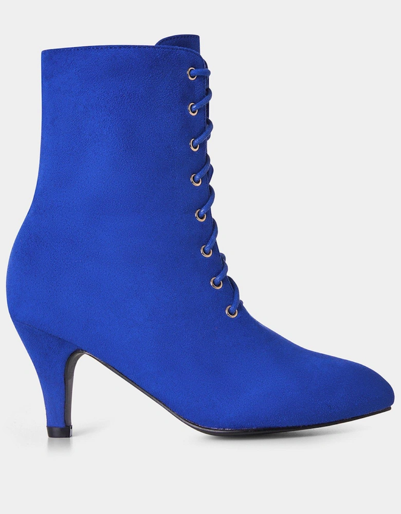 Lace Up Ankle Boots - Blue