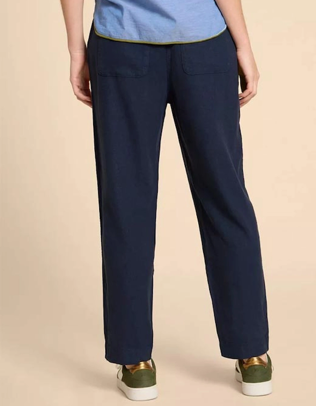 Women's Elle Linen Blend Trouser Dark Navy