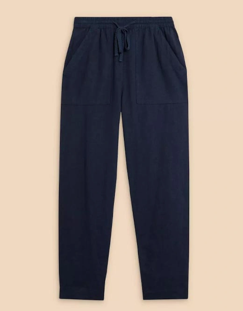 Women's Elle Linen Blend Trouser Dark Navy