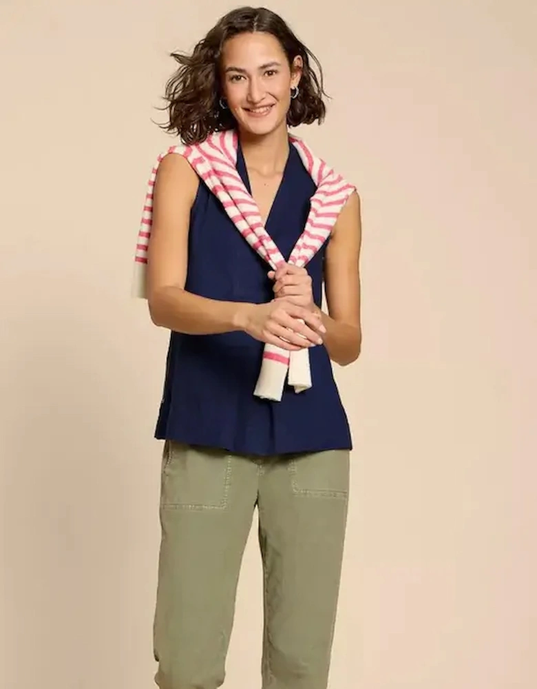 Petite Women's Celia Jersey Mix Shirt French Navy
