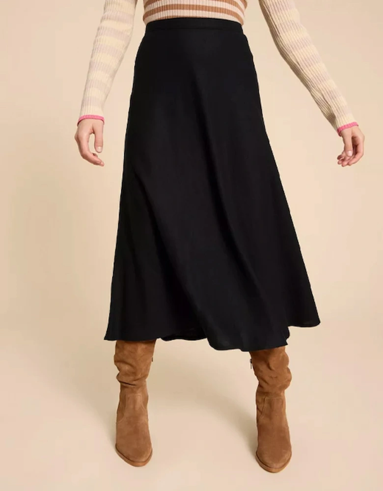 Women's Clemence Linen Blend Skirt Pure Black