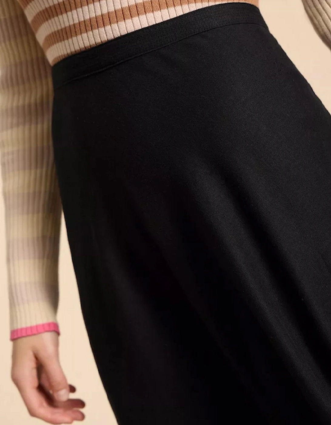 Women's Clemence Linen Blend Skirt Pure Black