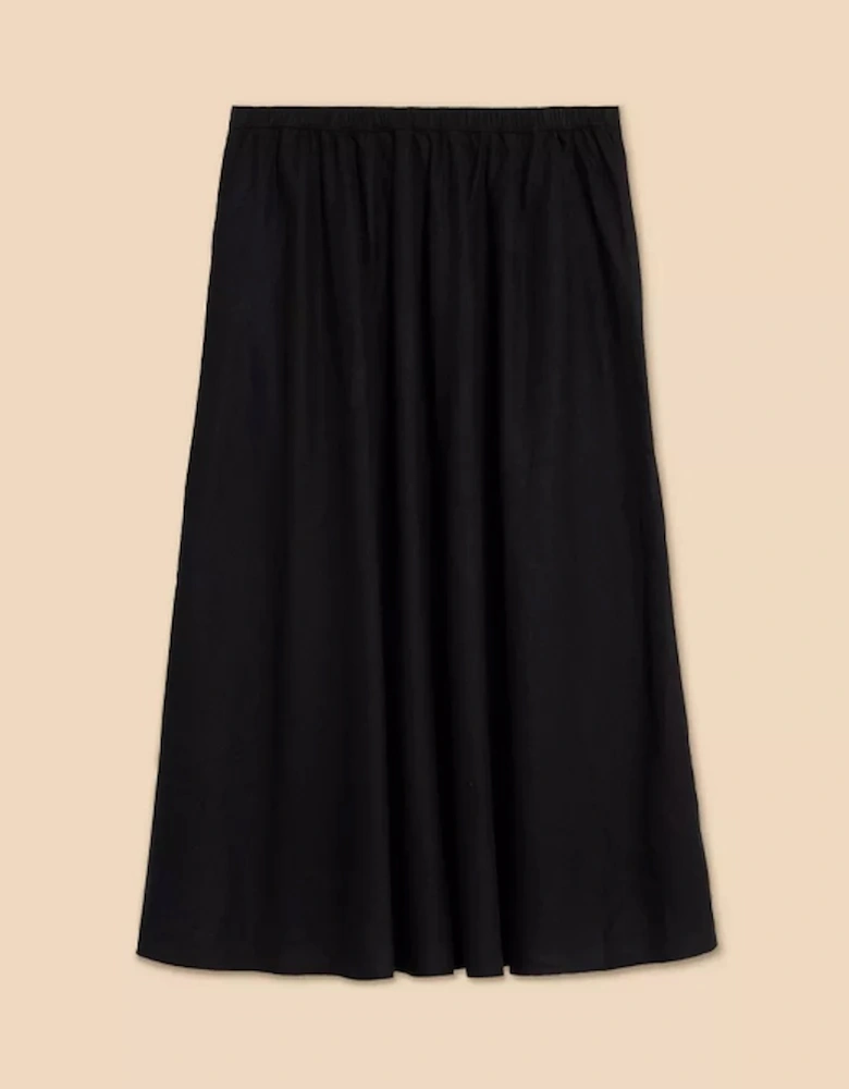 Women's Clemence Linen Blend Skirt Pure Black