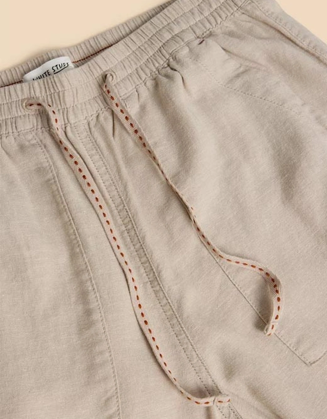 Petite Women's Elle Linen Blend Trouser Light Natural